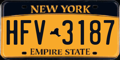 NY license plate HFV3187