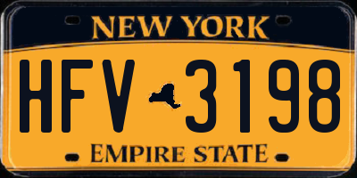 NY license plate HFV3198