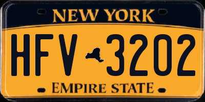 NY license plate HFV3202