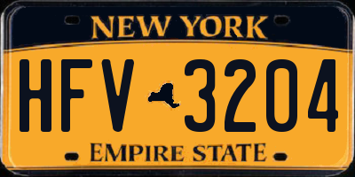 NY license plate HFV3204