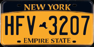 NY license plate HFV3207