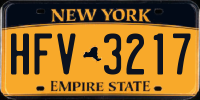 NY license plate HFV3217