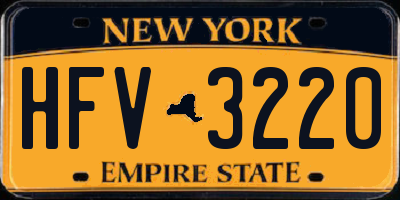 NY license plate HFV3220