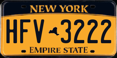 NY license plate HFV3222