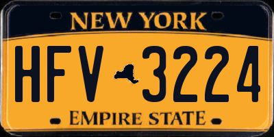 NY license plate HFV3224
