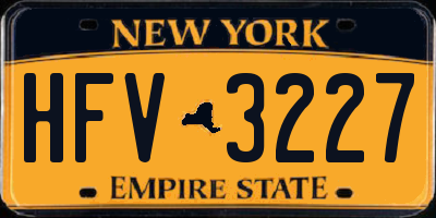 NY license plate HFV3227