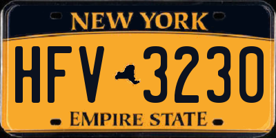 NY license plate HFV3230