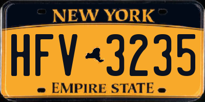 NY license plate HFV3235
