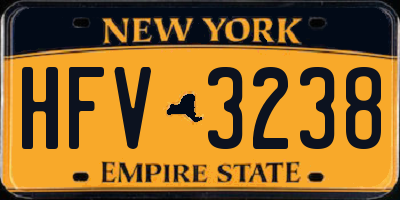 NY license plate HFV3238