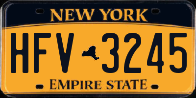 NY license plate HFV3245