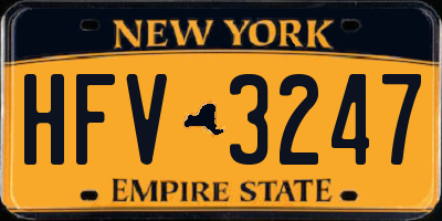 NY license plate HFV3247