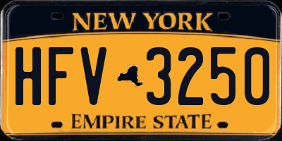 NY license plate HFV3250