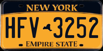 NY license plate HFV3252