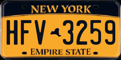 NY license plate HFV3259