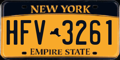 NY license plate HFV3261