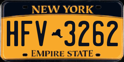 NY license plate HFV3262