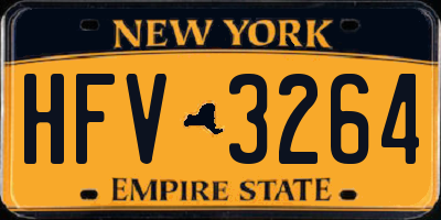 NY license plate HFV3264