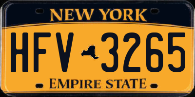 NY license plate HFV3265