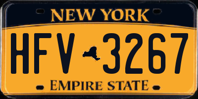 NY license plate HFV3267