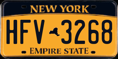 NY license plate HFV3268