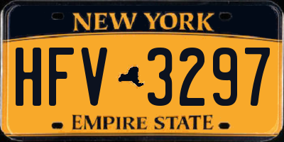 NY license plate HFV3297