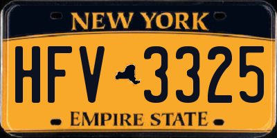 NY license plate HFV3325