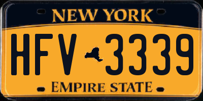 NY license plate HFV3339
