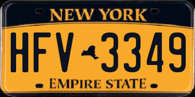 NY license plate HFV3349