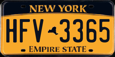 NY license plate HFV3365
