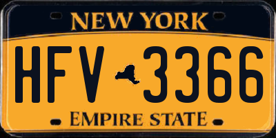 NY license plate HFV3366