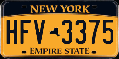 NY license plate HFV3375