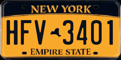 NY license plate HFV3401