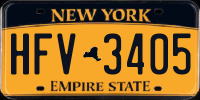 NY license plate HFV3405