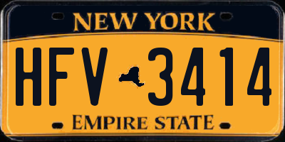NY license plate HFV3414