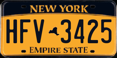 NY license plate HFV3425