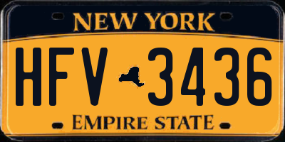 NY license plate HFV3436