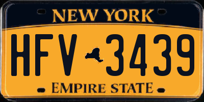 NY license plate HFV3439