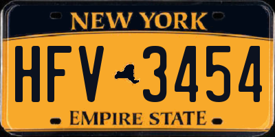 NY license plate HFV3454