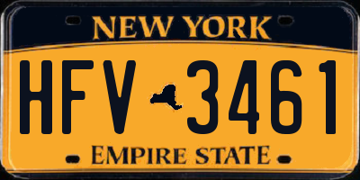 NY license plate HFV3461