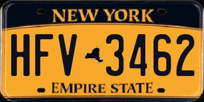NY license plate HFV3462