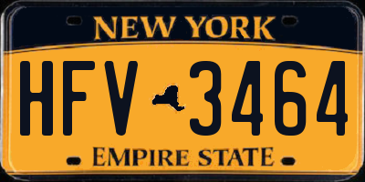 NY license plate HFV3464