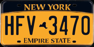 NY license plate HFV3470