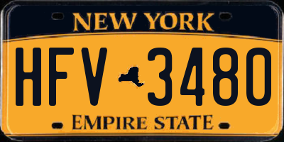 NY license plate HFV3480