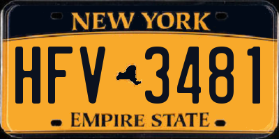 NY license plate HFV3481