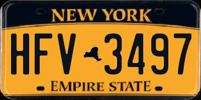 NY license plate HFV3497