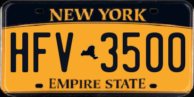 NY license plate HFV3500