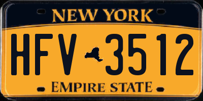 NY license plate HFV3512