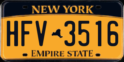 NY license plate HFV3516