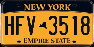 NY license plate HFV3518