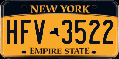 NY license plate HFV3522